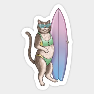 Surf Kitty Sticker